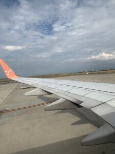 飛行機の座席から